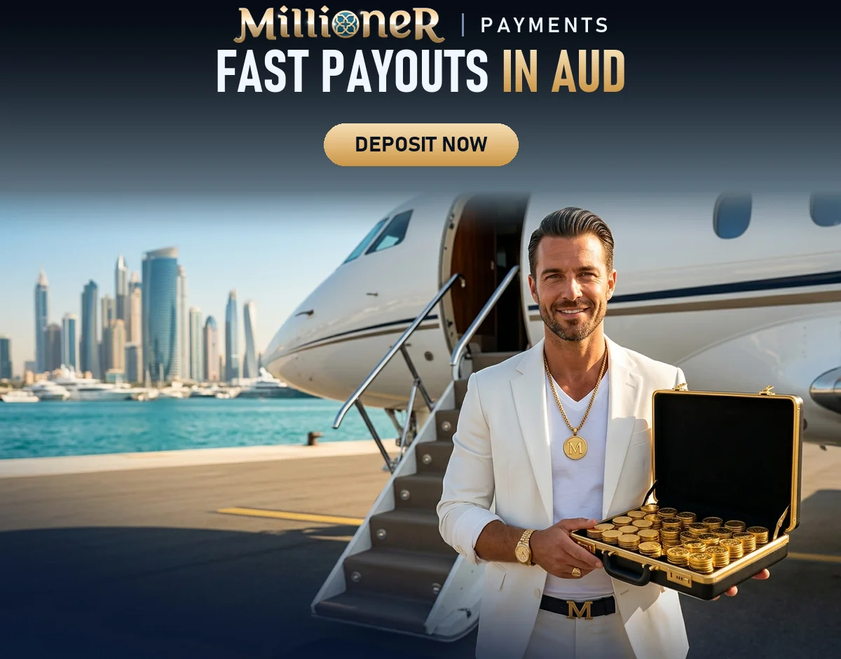 millioner-fast-payouts-aud-gold-briefcase-jet-steps